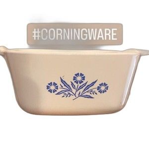 CorningWare Vintage Rare 1969-72 Blue Cornflower P-43-B 22oz Square Dish No Lid
